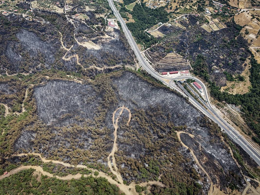 Kahreden manzara! Bornova'da yanan ormanlar dronla görüntülendi 29